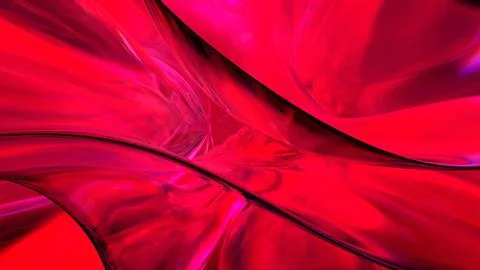 3D red translucent abstract wave wallpaper background. Shiny curved organic.. Stock-Illustration