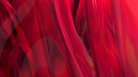 3D red translucent abstract wave wallpaper background. Shiny curved organic.. Illustrazione stock