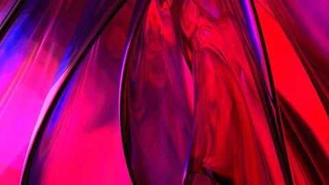 3D red translucent abstract wave wallpaper background. Shiny curved organic.. Illustrazione stock