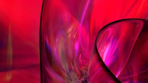 3D red translucent abstract wave wallpaper background. Shiny curved organic.. Stockillustratie
