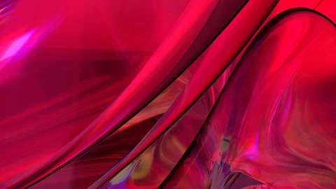 3D red translucent abstract wave wallpaper background. Shiny curved organic.. Illustrazione stock