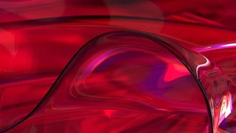 3D red translucent abstract wave wallpaper background. Shiny curved organic.. Stockillustratie