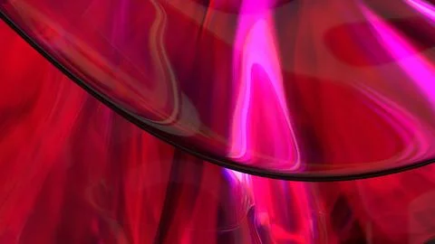3D red translucent abstract wave wallpaper background. Shiny curved organic.. イラスト素材