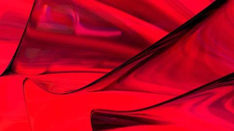 3D red translucent abstract wave wallpaper background. Shiny curved organic.. Stockillustratie
