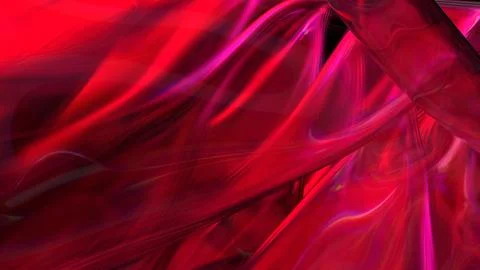 3D red translucent abstract wave wallpaper background. Shiny curved organic.. イラスト素材