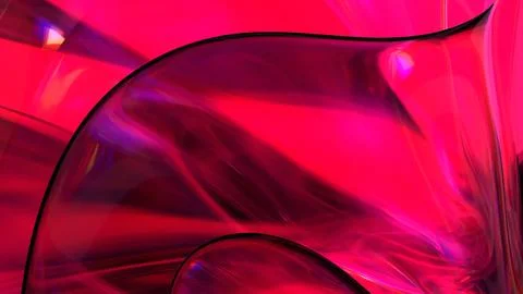 3D red translucent abstract wave wallpaper background. Shiny curved organic.. Stock-Illustration