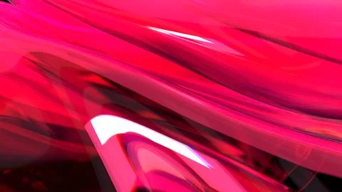 3D red translucent abstract wave wallpaper background. Shiny curved organic.. Stockillustratie