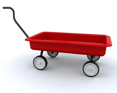 3D Red wagon Stock Illustration
