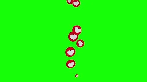 3d red white hearts rising in motion animation on green screen background Stock Footage 314260169