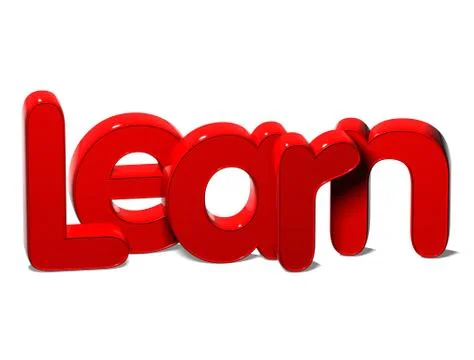 3d red word learn on white background Stock Illustration
