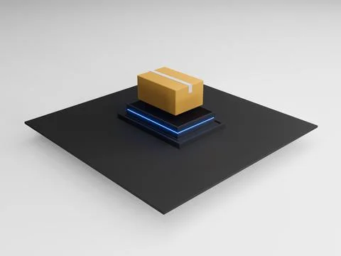 3d redner of automative sorting and delivery packages in darkstores. Modern Stock Illustration