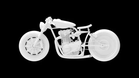 3d rednering of a computer generated model of a cruiser motorcycle Stock Illustration