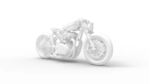 3d rednering of a computer generated model of a cruiser motorcycle 스톡 일러스트