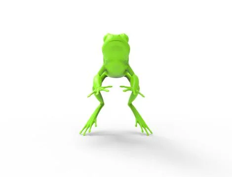3d rednering of a jumping frog isolated in white studio background Stock Illustration