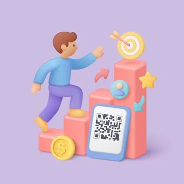 3D Referral Program Growth Success Concept Vector Illustrazione stock