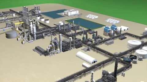 3D refinery Video stock 83726321