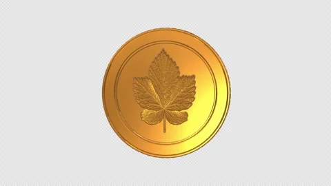 3D Reflective Golden Coin Rotating on a Transparent Background. Coin Rotation. Video stock 281138398