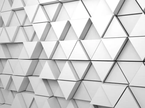 3d regular extruded triangles pattern on wall Stock Illustration