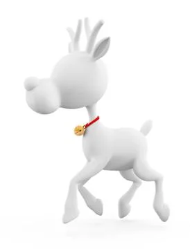 3d reindeer with running pose Stock Illustration