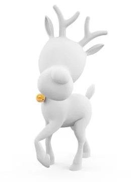 3d reindeer with standing pose Stockillustratie