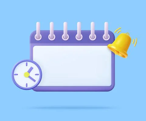 3D reminder in calendar Stock Illustration