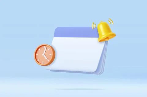 3D reminder in calendar Stock-Illustration