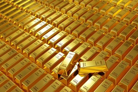 3d render of 1000g gold bar Stock Illustration