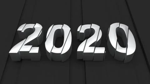 3D Render of  2020 happy New Year background Illustrazione stock