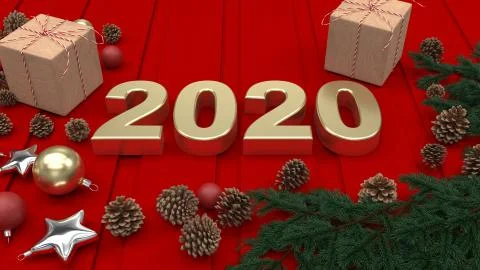 3D Render of  2020 happy New Year background Illustrazione stock