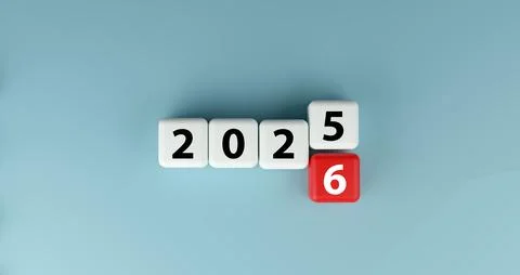 3D Render 2025 to 2026 New Year Calendar and Future Planning Concept Stock Illustration