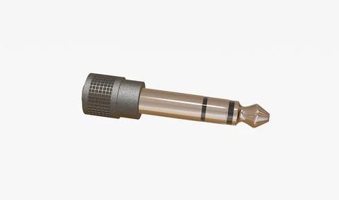 3d render of 3.5 mm stereo jack with white background include working path Stock Photos