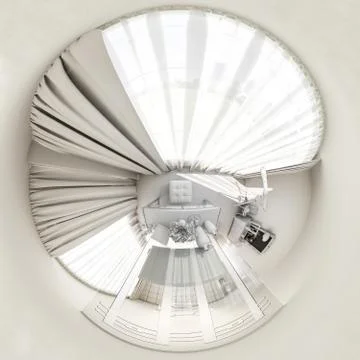 3d render 360 seamless panorama of bedroom Stock Illustration