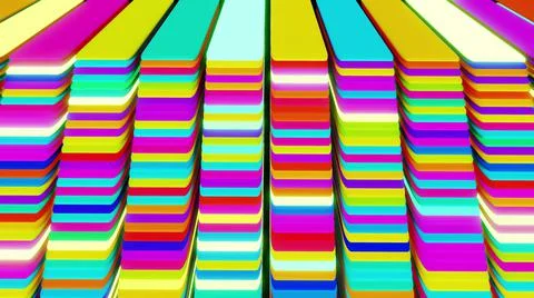 3d render. 3d abstract creative festive background multicolored columns flashing イラスト素材