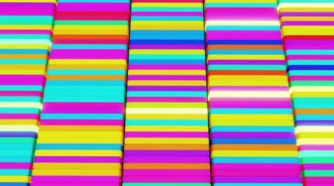 3d render. 3d abstract creative festive background multicolored columns flashing Stock Illustration