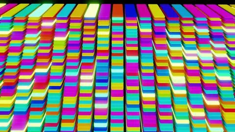3d render. 3d abstract creative festive background multicolored columns flashing Stock Illustration