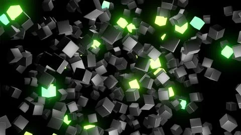 3d render. 3d abstract dark geometric background with gray cubes flash with イラスト素材
