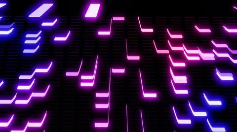 3d render. 3d abstract geometric creative dark bg, black columns flashing イラスト素材