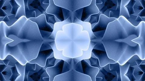 3d render. 3d abstract shape like star or flower, symmetrical structure of black Illustrazione stock