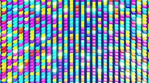 3d render. 3d abstract simple geometric background with multicolor rectangles on Stockillustratie
