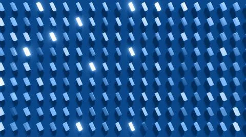 3d render. 3d abstract simple geometric background with blue blocks like light Stock Illustration