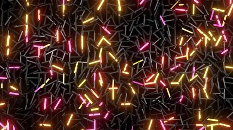 3d render. 3d abstract simple geometric background with orange red rectangles Stock Illustration