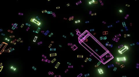 3d render. 3d abstract simple geometric background with multicolor rectangle Illustrazione stock