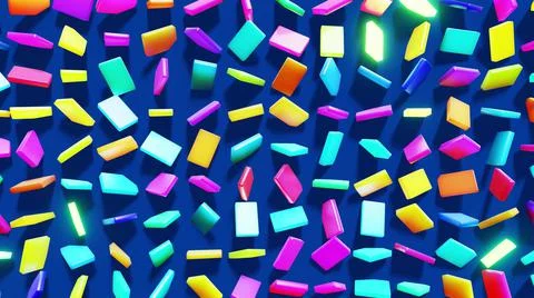 3d render. 3d abstract simple geometric background with multicolor rectangles on Ilustración de archivo