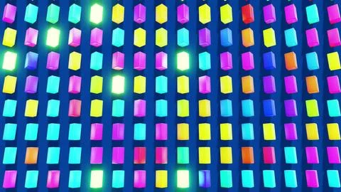 3d render. 3d abstract simple geometric background with multicolor rectangles on Stock Illustration