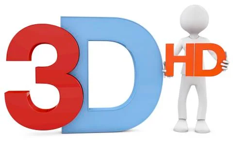 3d render of the 3d and hd text Stock Illustration