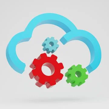 3d render. 3d icon cloud service of the internet support service Stock Illustration