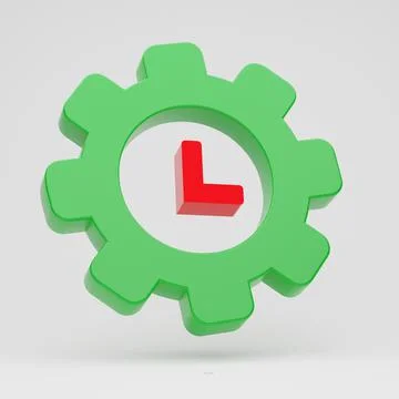 3d render. 3d icon of the working time of the Internet support service Illustrazione stock