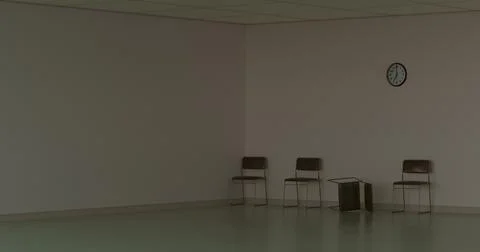 3d render, 3d illustration. Empty room or office with waiting chairs. Stock Photos