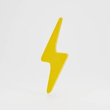 3d render 3d illustration. Flash, bolt lighting yellow icon isolated on whi.. Stock Photos