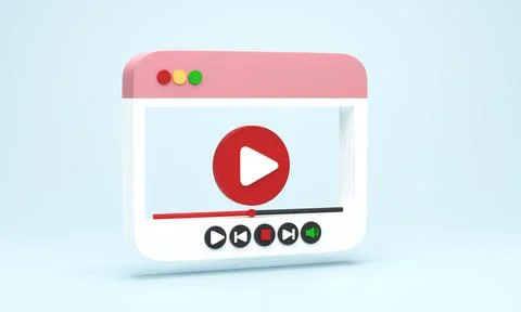 3d render 3d illustration. minimal style video player media with play butto.. イラスト素材